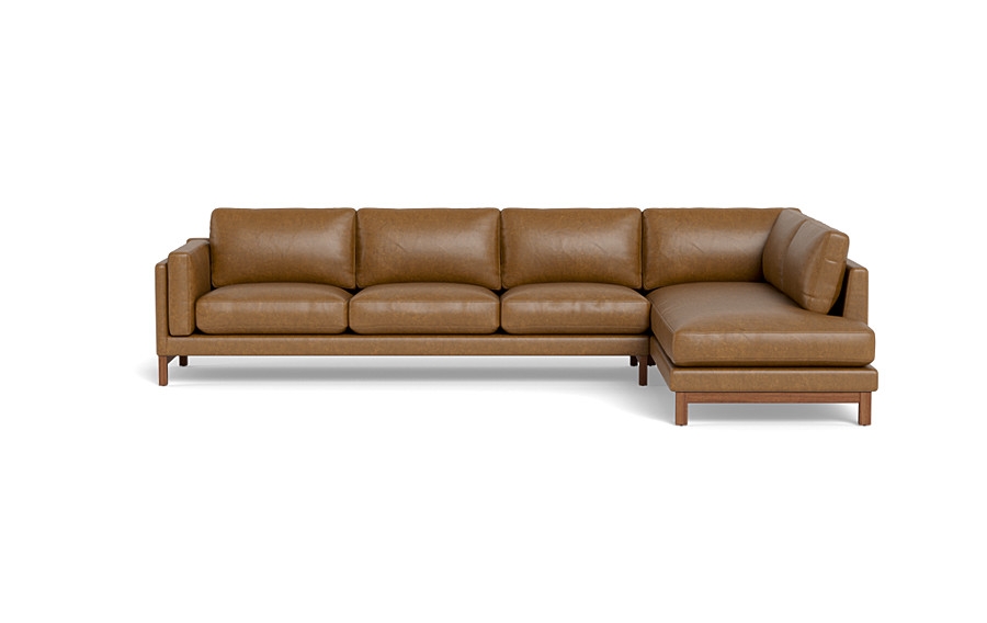 Gaby Leather 4-Seat Sectional with  Bumper - Image 0