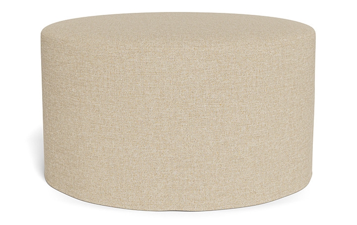 Dixon Slipcovered Round Ottoman - Image 0