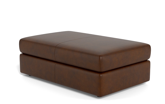 Lee Leather Larger Rectangle Ottoman with Storage Option - Image 2