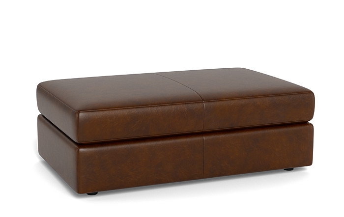 Lee Leather Larger Rectangle Ottoman with Storage Option - Image 3