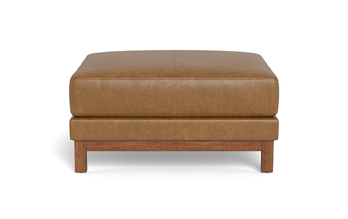 Gaby Rectangular Leather Ottoman - Image 0