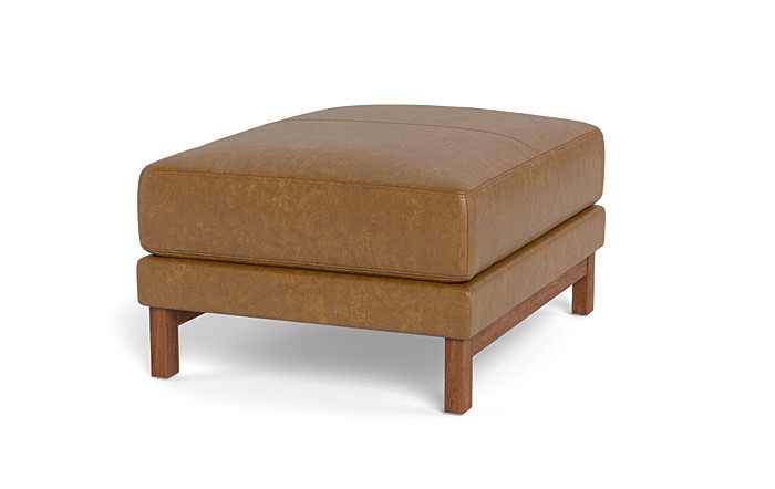 Gaby Rectangular Leather Ottoman - Image 4