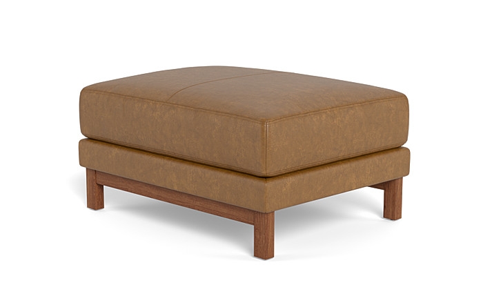 Gaby Rectangular Leather Ottoman - Image 2