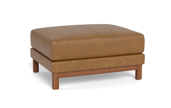 Gaby Rectangular Leather Ottoman - Image 3