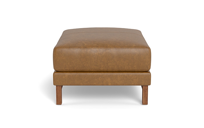 Gaby Rectangular Leather Ottoman - Image 1