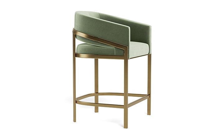 Mina Metal Framed Upholstered Stool - Image 4