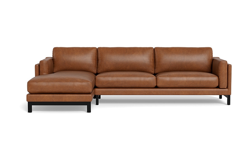 Gaby Leather 3-Seat  Chaise Sectional - Image 0