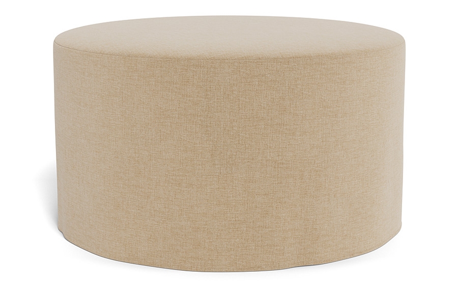 Dixon Slipcovered Round Ottoman - Image 1
