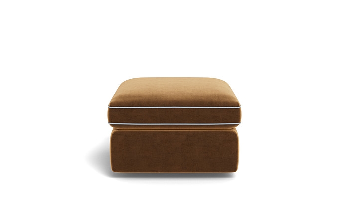 James Rectangle Ottoman with Contrast Piping and Storage Option - Image 1