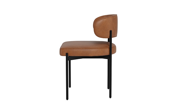Hollis Leather Metal Framed Upholstered Chair - Image 1