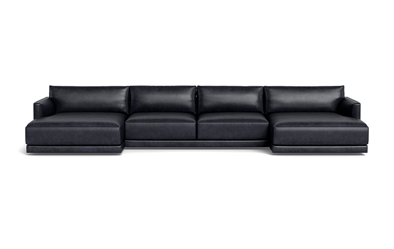 Lukas Leather 3-Piece 4-seat U-Chaise Sectional  - Image 0