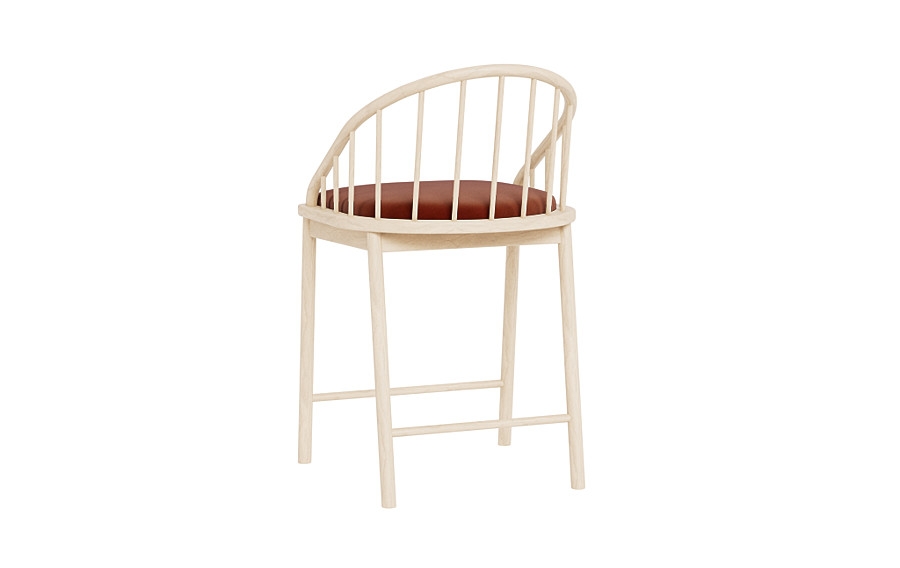 Alten Wood Framed Upholstered Seat Counter Stool - Image 2