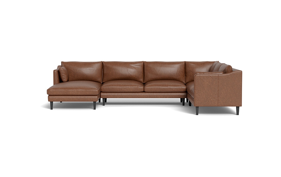 Caitlin Leather 4-Piece Corner Sectional Sofa with  Chaise by The Everygirl® - Image 0