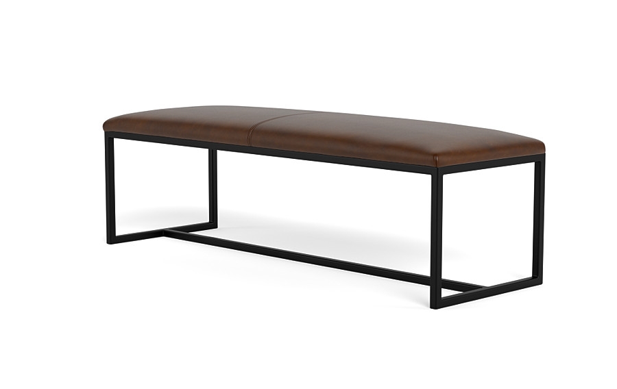 Fritz Leather Metal Framed Upholstered Bench - Image 4