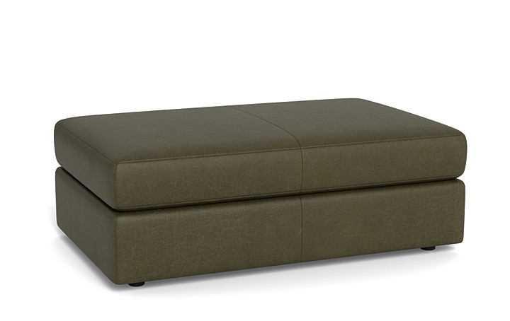 Lee Leather Rectangle Ottoman with Storage Option - Image 2