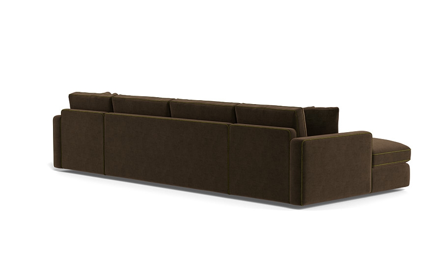 James 3-Piece 4-Seat U Chaise Sectional with Contrast Piping - Image 4