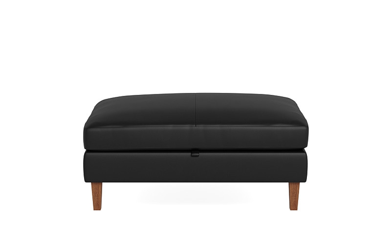 Sloan Leather Storage Ottoman - Image 0