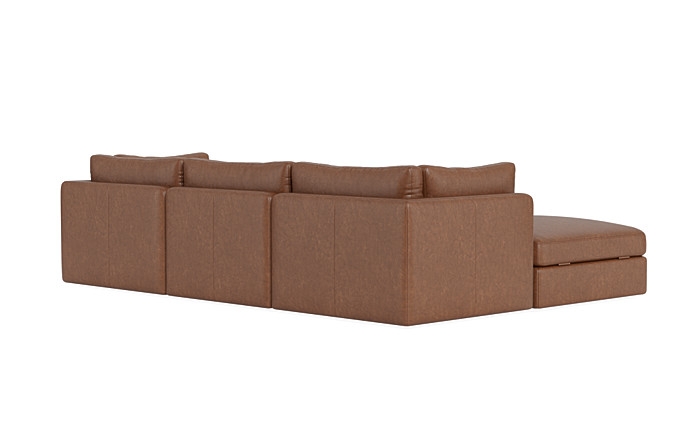 Tatum Leather Modular 3-Seat Chaise Sectional - Image 1