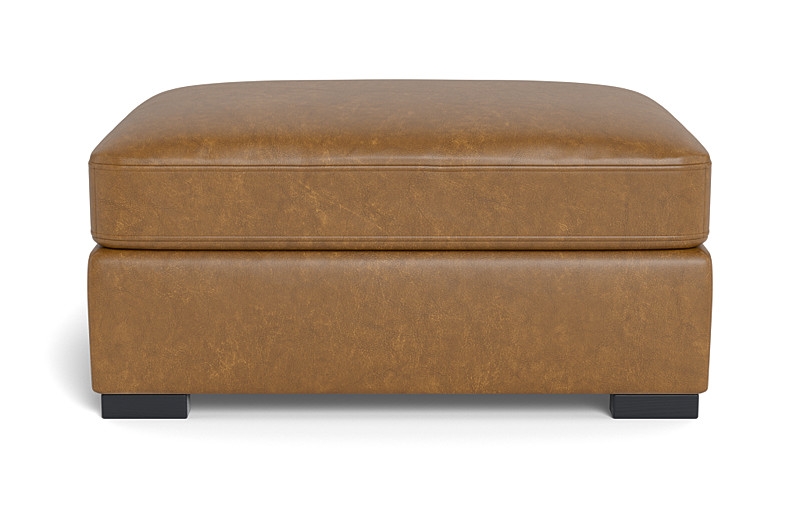 Scarlett Leather Rectangle Ottoman - Image 0