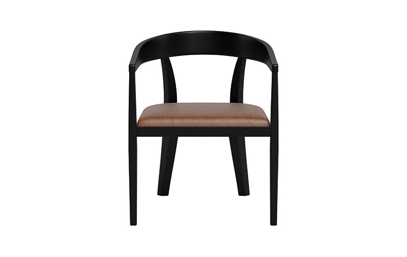 Monroe Leather Wood Framed Upholstered Chair - Image 0