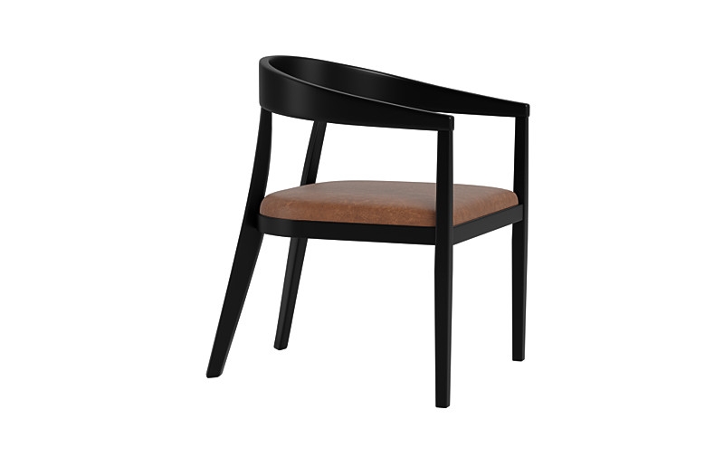 Monroe Leather Wood Framed Upholstered Chair - Image 4