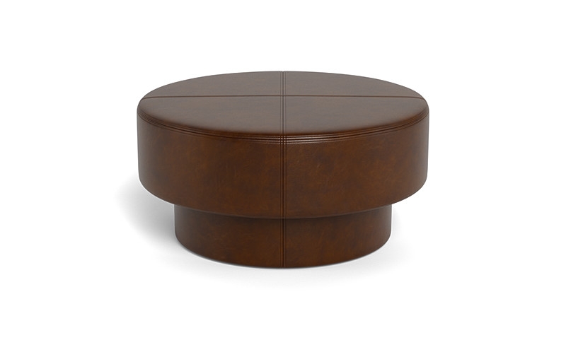 Benson Leather Footed Round - Image 0