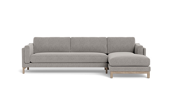 Gaby 3-Seat  Chaise Sectional, 107", White Wash Oak Leg, Standard Chaise Width/Length, Standard Depth, Bench Cushion, Down Alternative - Image 0