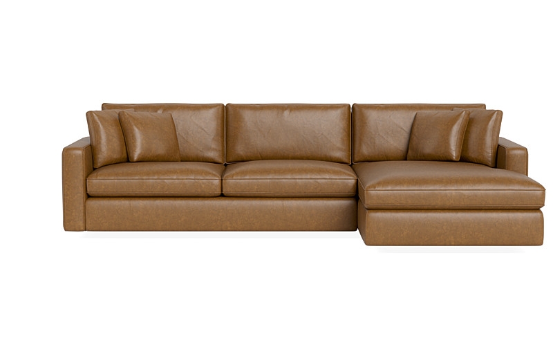 James Leather 3-Seat Right Chaise Sectional - Image 0