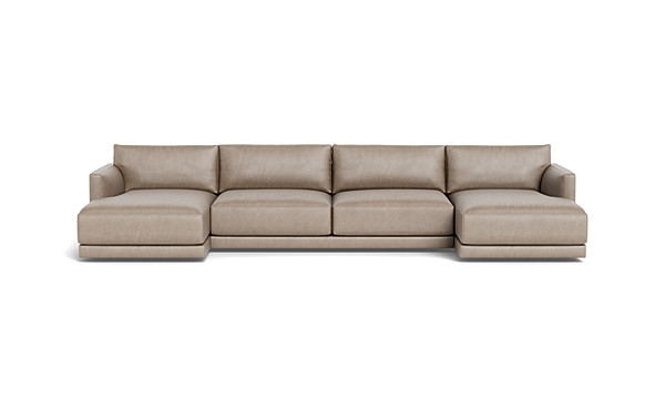 Lukas Leather 3-Piece 4-seat U-Chaise Sectional  - Image 0