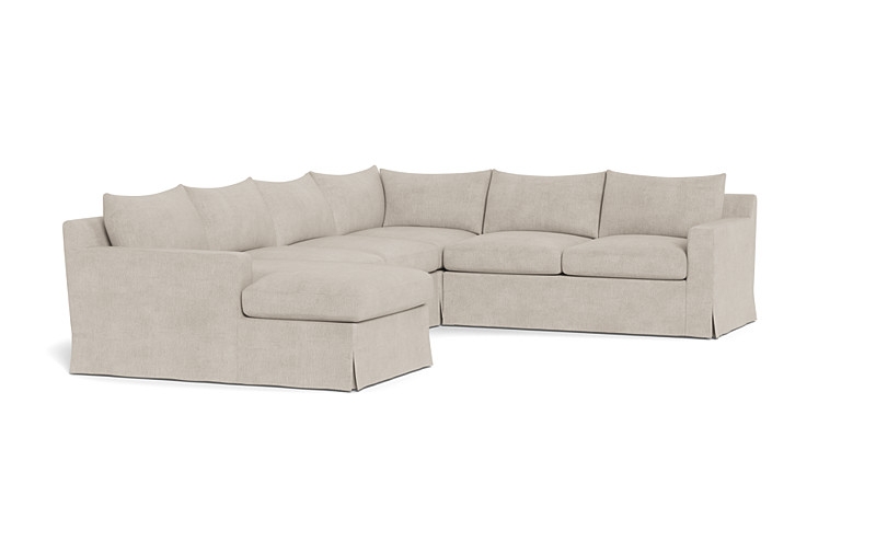 Sloan Slipcovered 4-Piece Corner Sectional Sofa with Left Chaise - Image 1