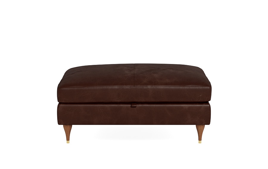 Sloan Leather Storage Ottoman - Image 0