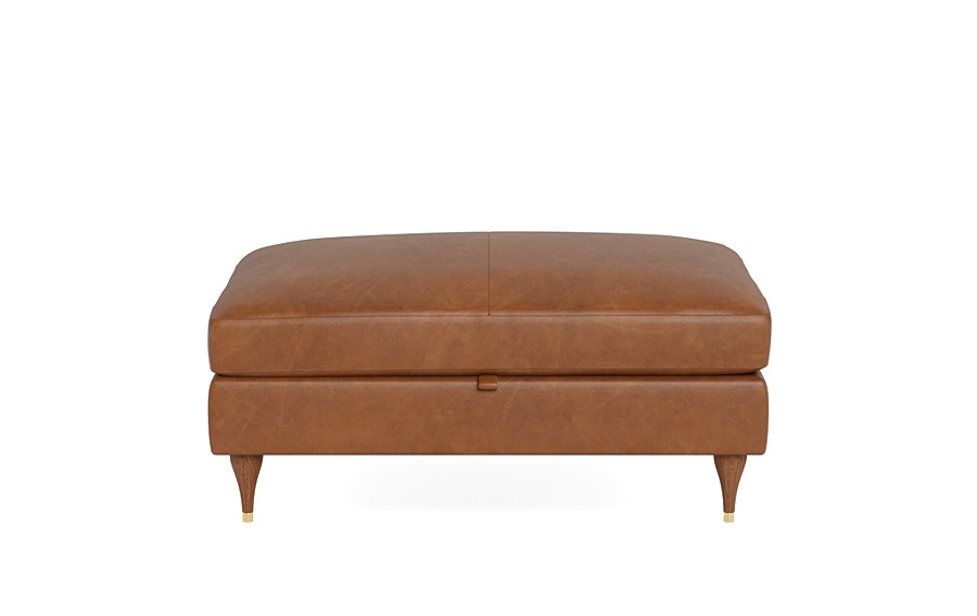 Sloan Leather Storage Ottoman - Image 0
