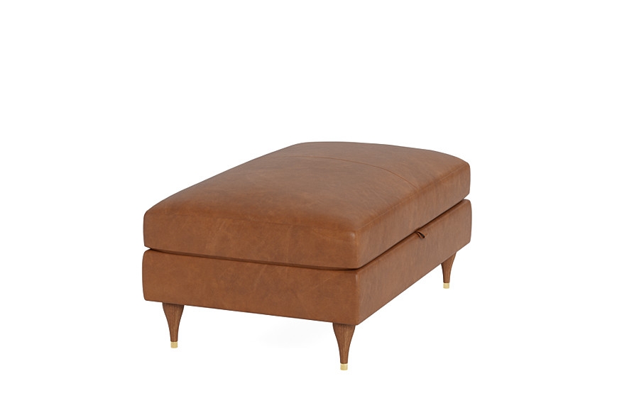 Sloan Leather Storage Ottoman - Image 1