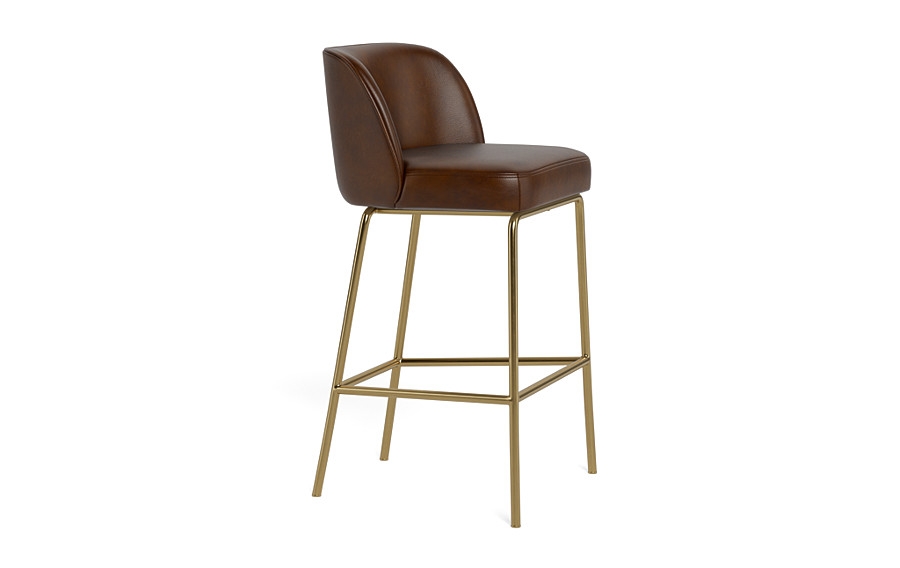 Graham Leather Metal Framed Upholstered Bar Stool - Image 1