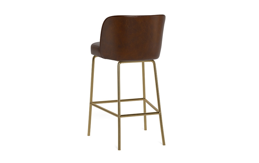 Graham Leather Metal Framed Upholstered Bar Stool - Image 2