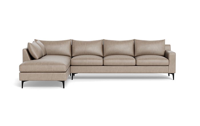 Sloan Leather 4-Seat  Bumper Sectional - Image 0