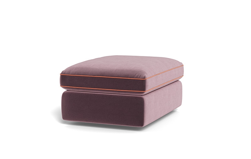 James Rectangle Ottoman with Contrast Piping and Storage Option - Image 4