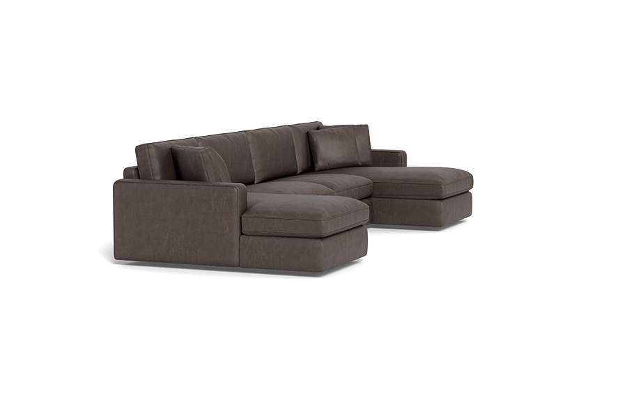 James Leather 3-Piece 4-Seat U Chaise Sectional - Image 2