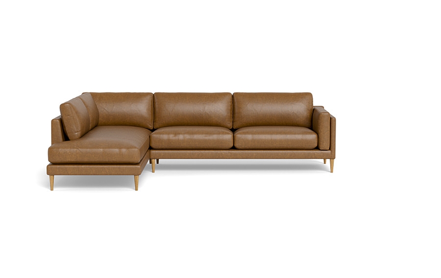 Gaby Leather 3-Seat Sectional with  Bumper - Image 0