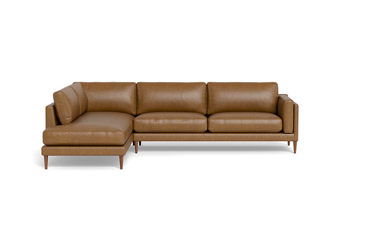 Gaby Leather 3-Seat Sectional with  Bumper - Image 0