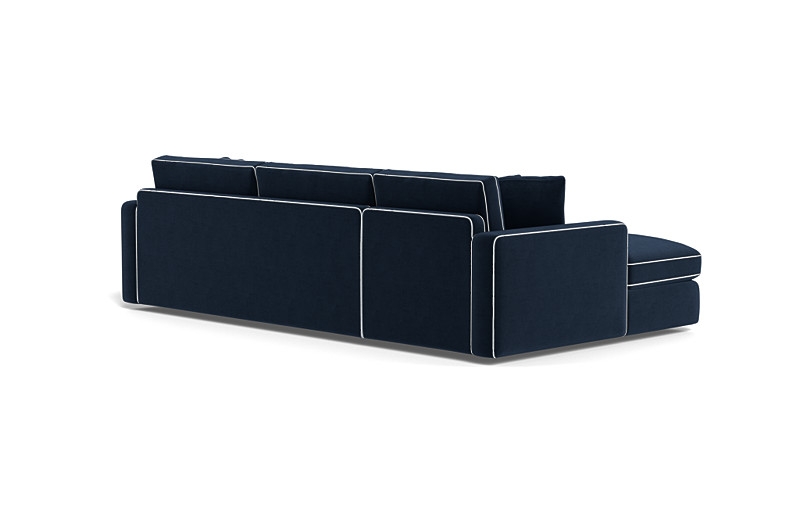 James 3-Seat  Chaise Sleeper Sectional with Contrast Piping - Image 3