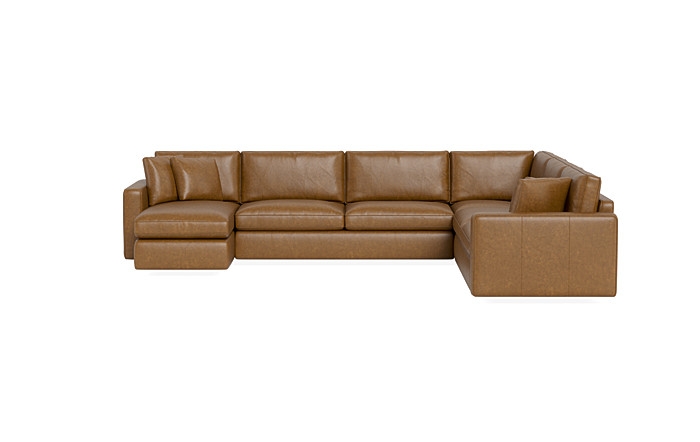 James Leather 4-Piece 5-Seat Corner Chaise Sectional Left with Storage - Image 0