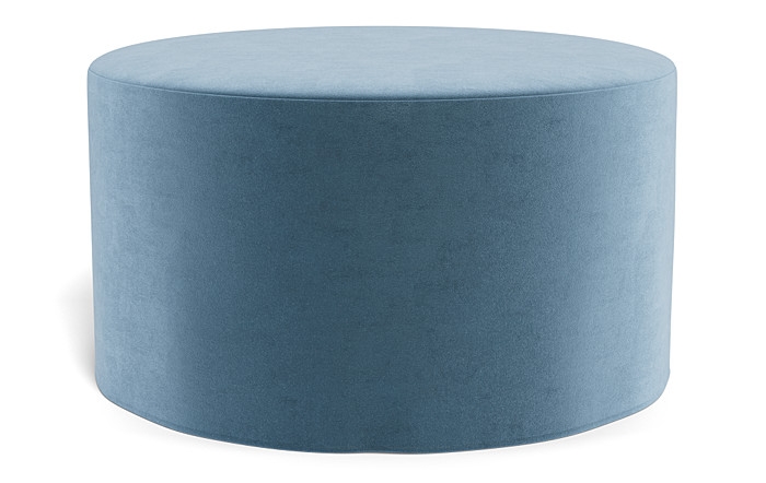 Dixon Slipcovered Round Ottoman - Image 0