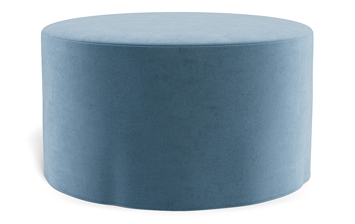 Dixon Slipcovered Round Ottoman - Image 1