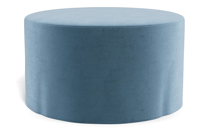 Dixon Slipcovered Round Ottoman - Image 3