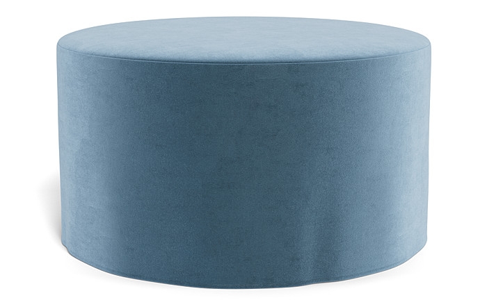 Dixon Slipcovered Round Ottoman - Image 2
