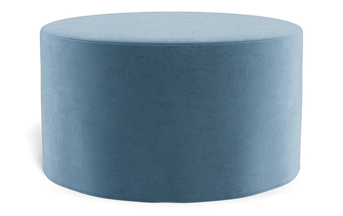 Dixon Slipcovered Round Ottoman - Image 4