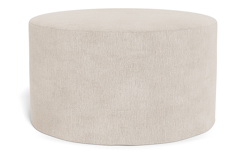 Dixon Slipcovered Round Ottoman - Image 1
