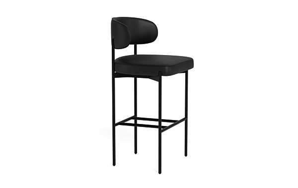 Hollis Leather Metal Framed Upholstered Bar Stool - Image 3