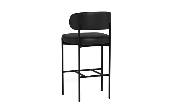 Hollis Leather Metal Framed Upholstered Bar Stool - Image 4